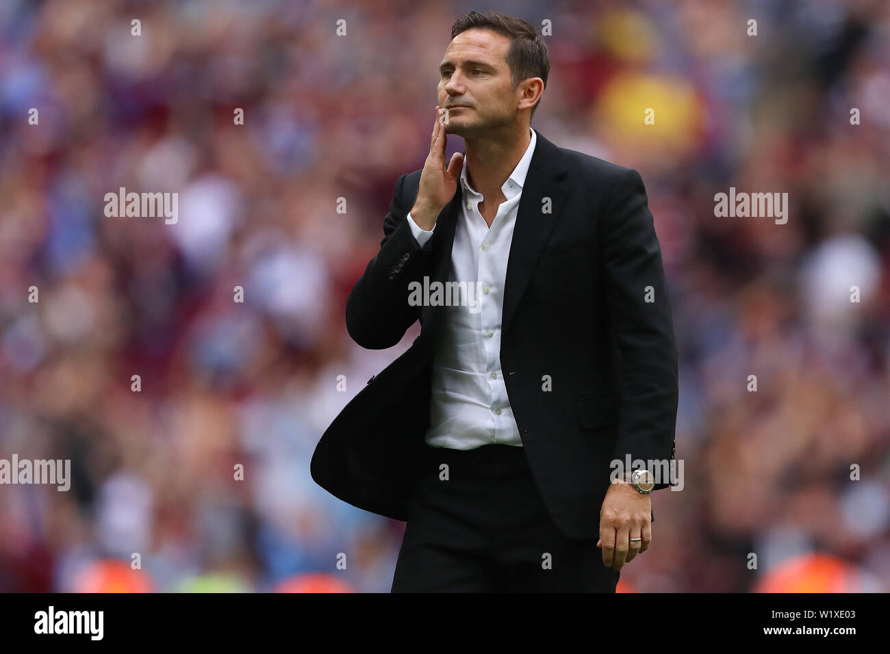 Manager of Derby County, Frank Lampard after defeat to Aston Villa - Aston Villa v Derby County, Sky Bet Championship Play-Off Final, Wembley Stadium, London - 27th May 2019  Editorial Use Only - DataCo restrictions apply Stock Photo