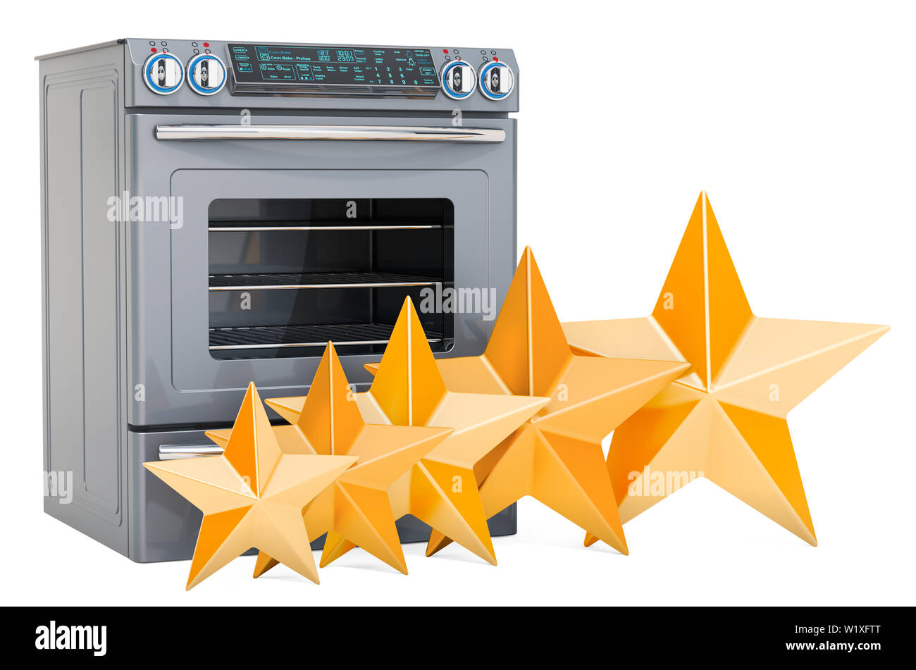 Customer rating of kitchen stove, concept. 3D rendering Stock Photo
