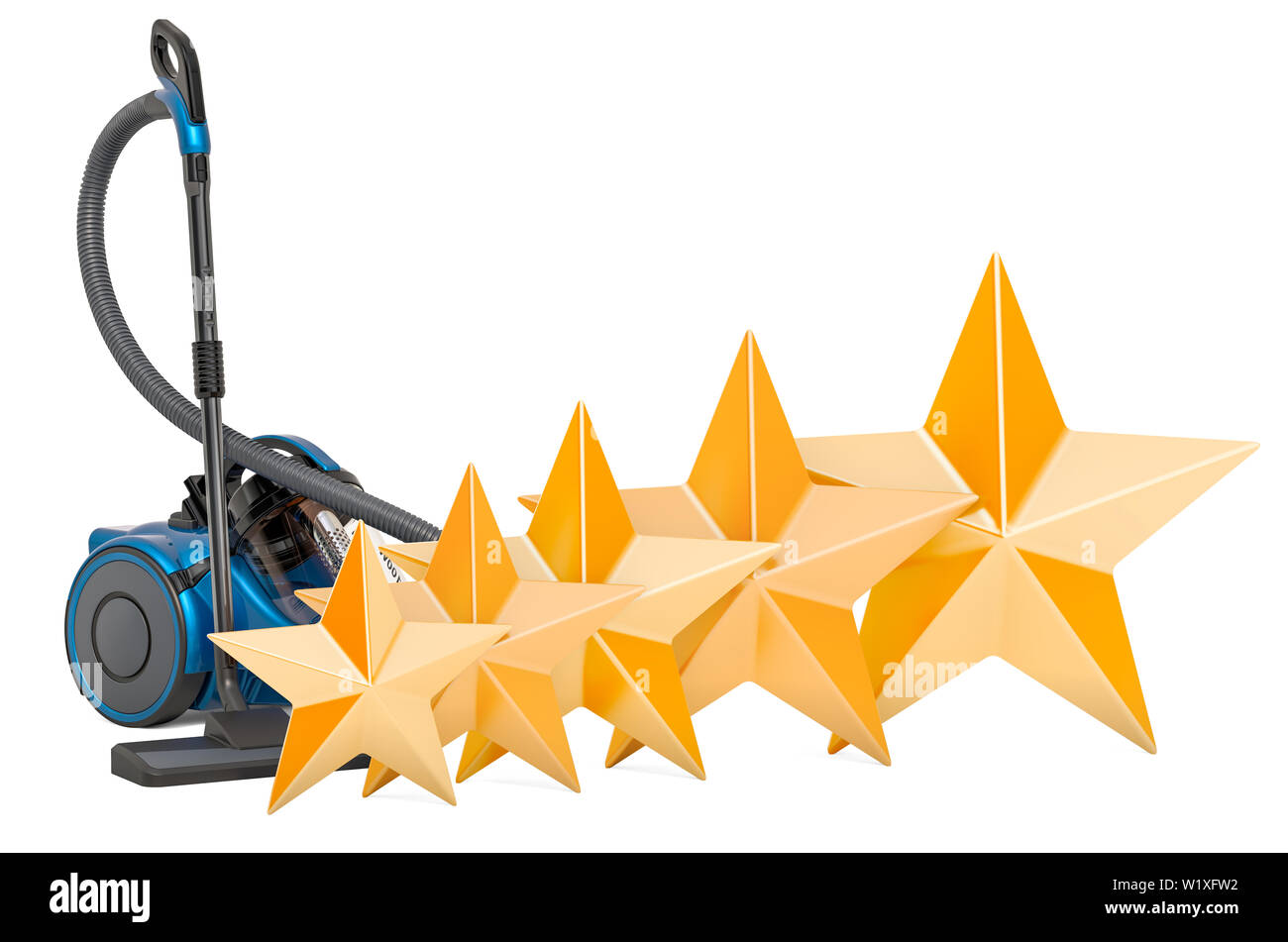 Customer rating of vacuum cleaner, concept. 3D rendering isolated on