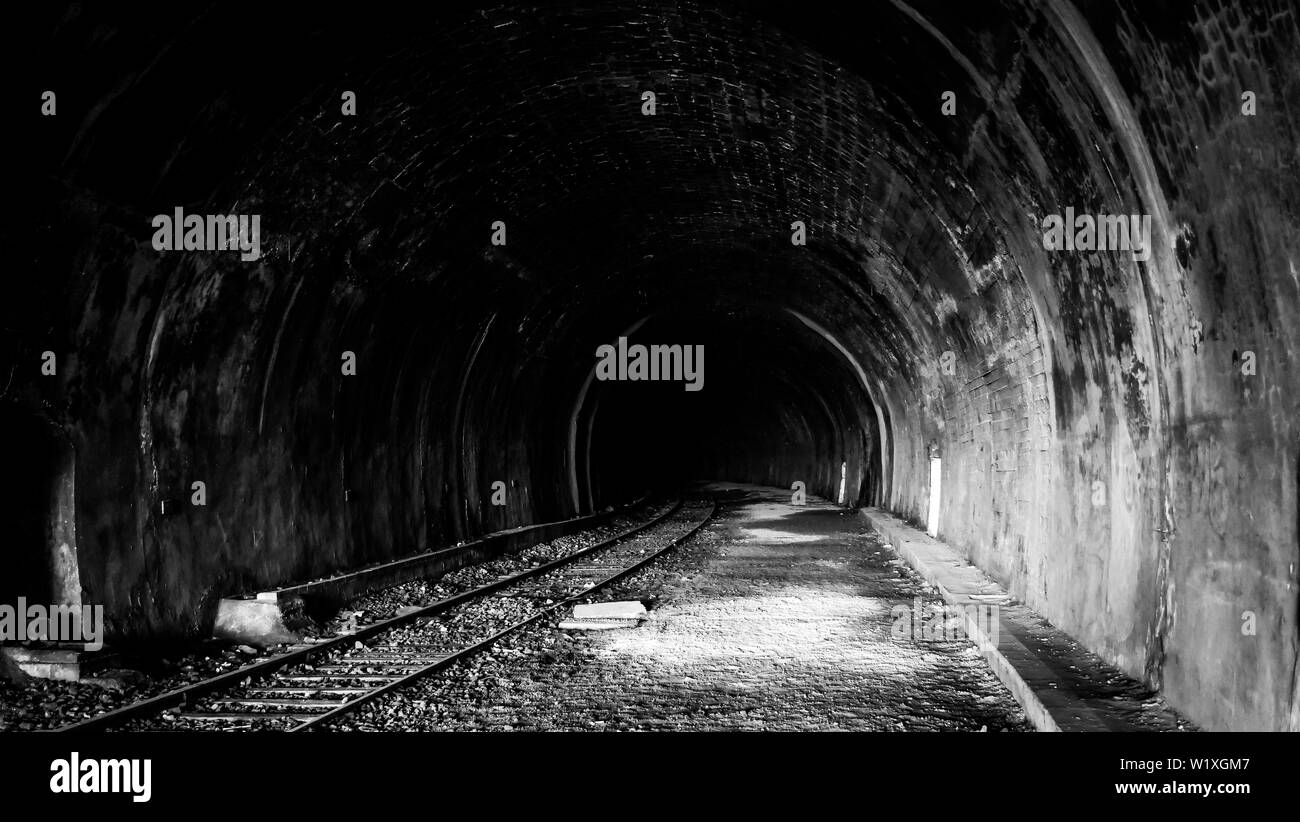 Abandonned tunnel, Hoverport site, Boulogne sur Mer, Pas-de-Calais, Hauts de France, France Stock Photo