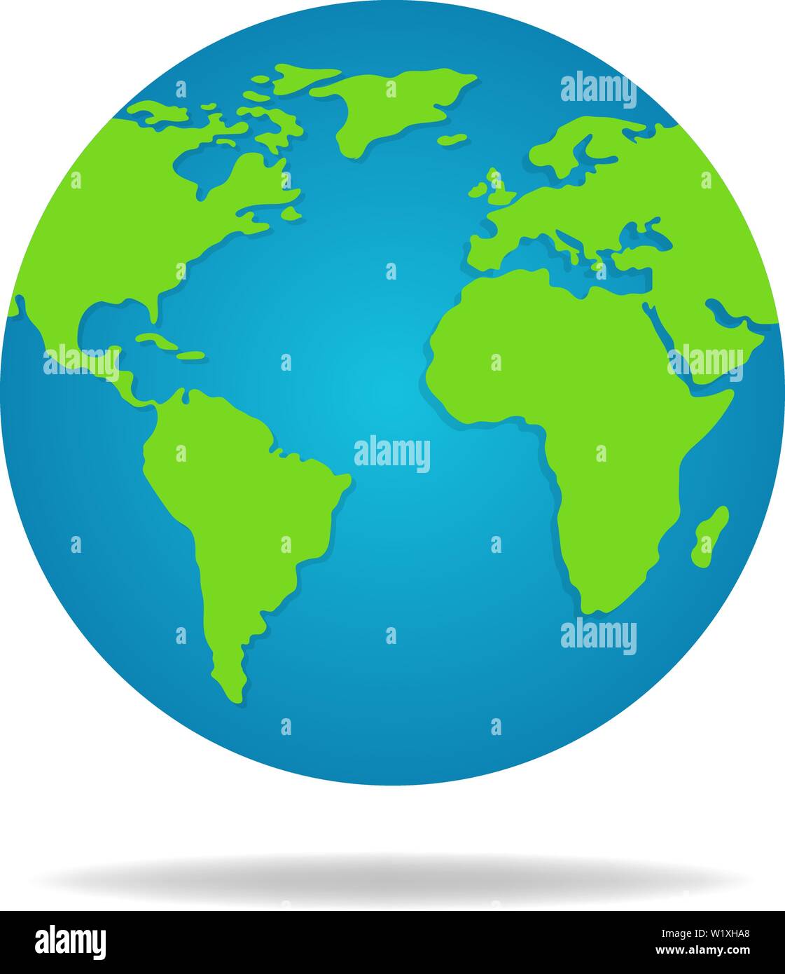 Earth Globe isolated on white Background. World Map. Earth Icon. Vector ...