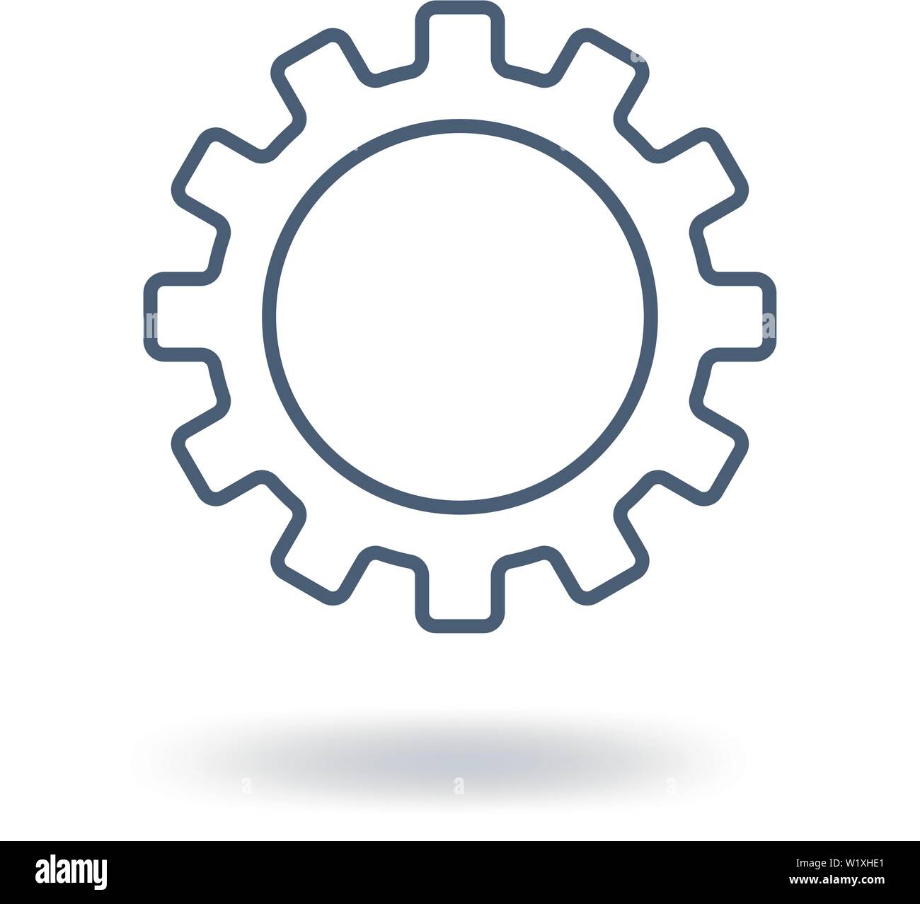Outline Gear Icon. Setting symbol. Flat style. Vector illustration ...