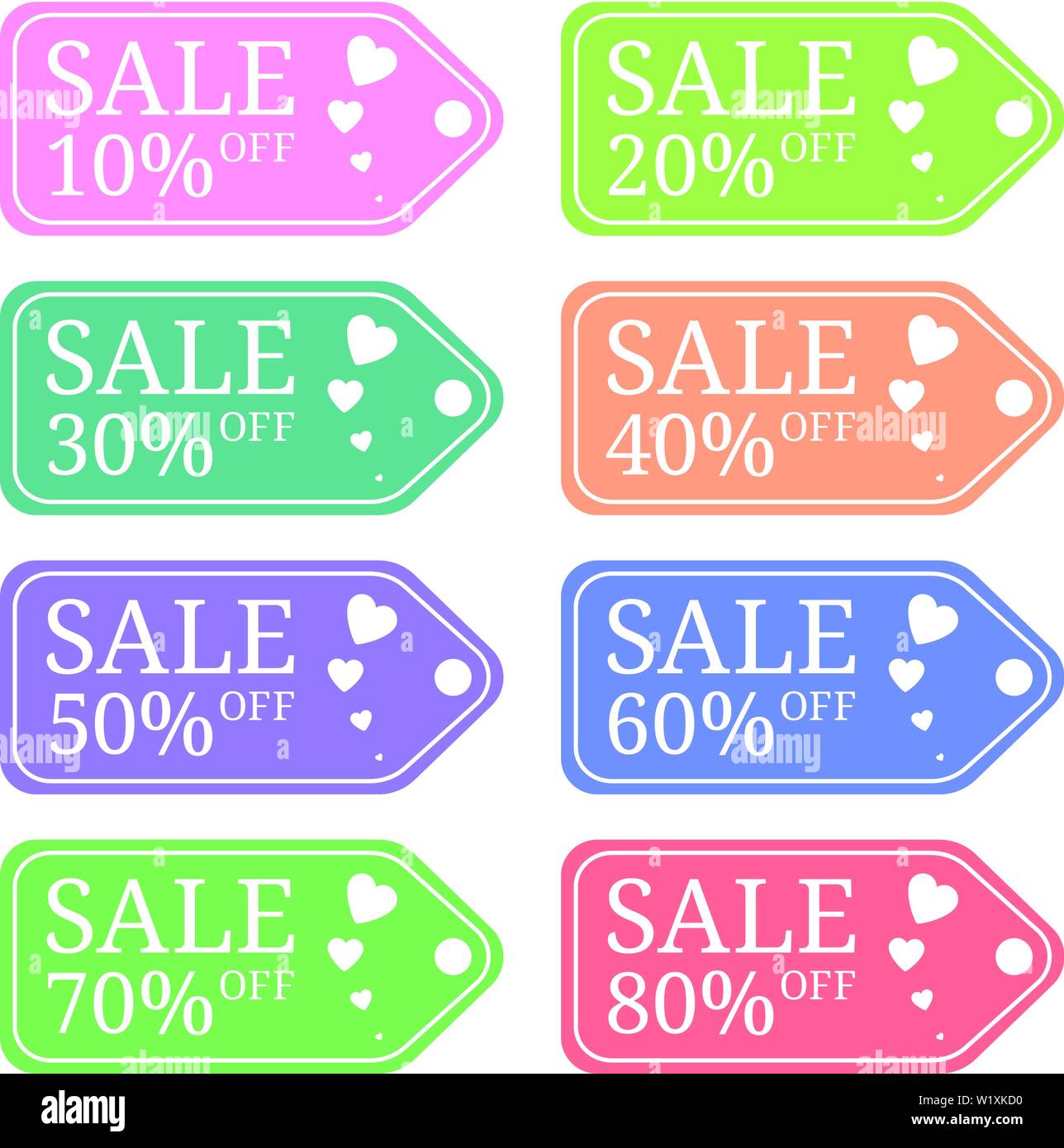 Colored Special Offer Sale Tag Discount For Valentines Day Sale