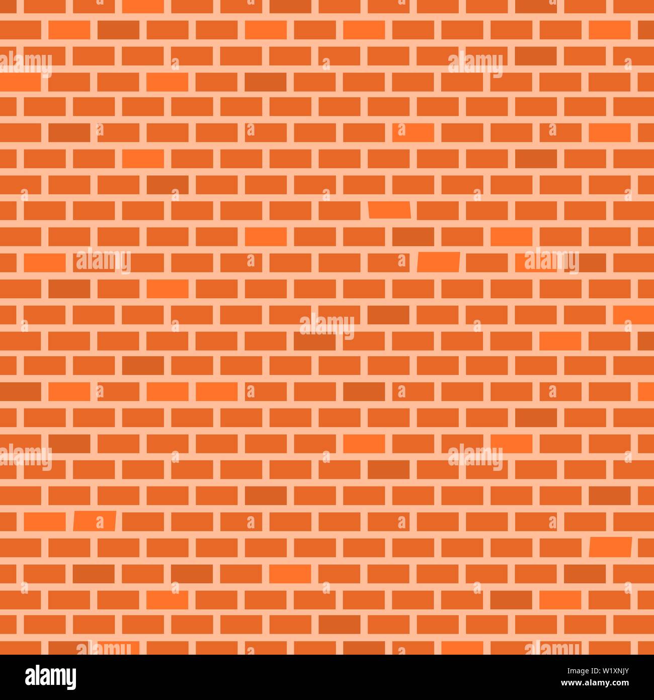 Brick Wall Background. Orange, Brown Colors. Vector illustration for