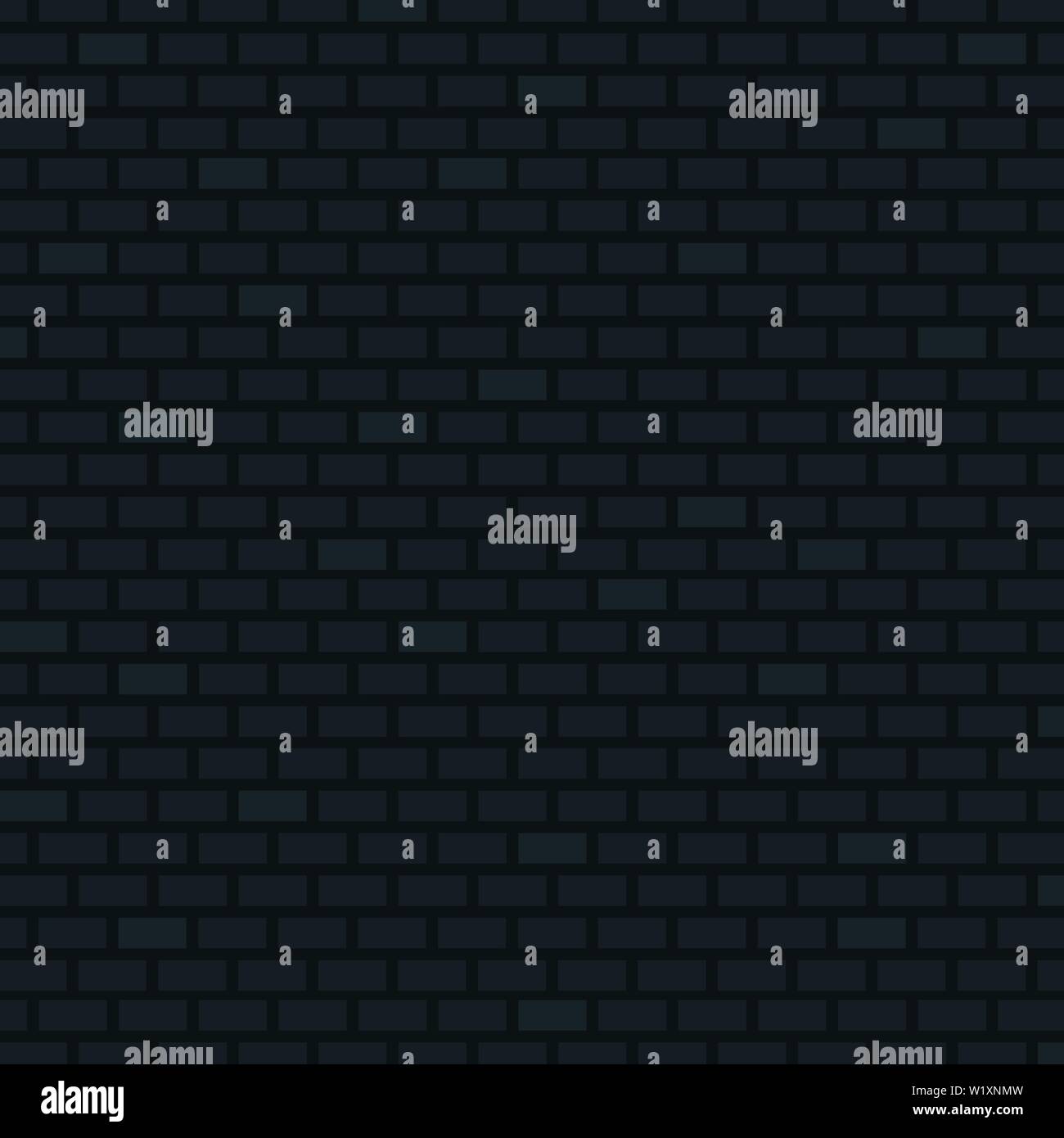 Brick Wall Background. Black Colors. Vector illustration for Your Design. Stock Vector