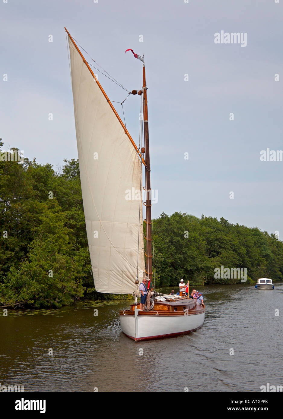 Wherry sailing ship, White Moth, Norfolk Broads, England, UK Stock Photo Alamy