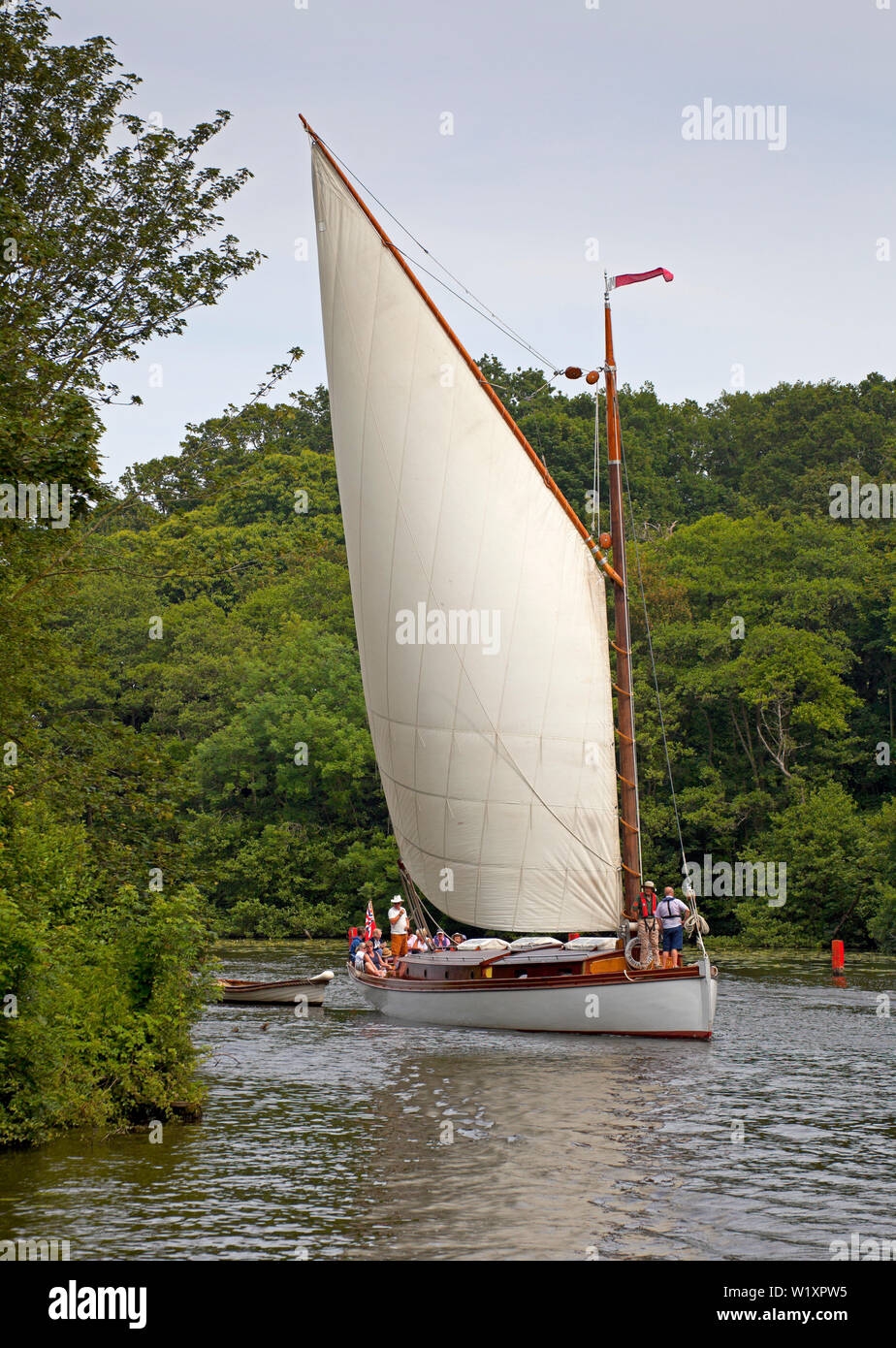 Wherry sailing ship, White Moth, Norfolk Broads, England, UK Stock Photo Alamy