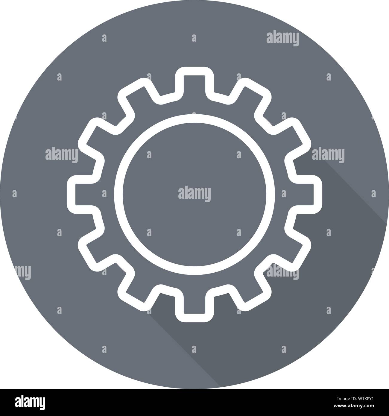 Outline Gear Icon. Setting Symbol. Flat Style. Vector illustration for ...