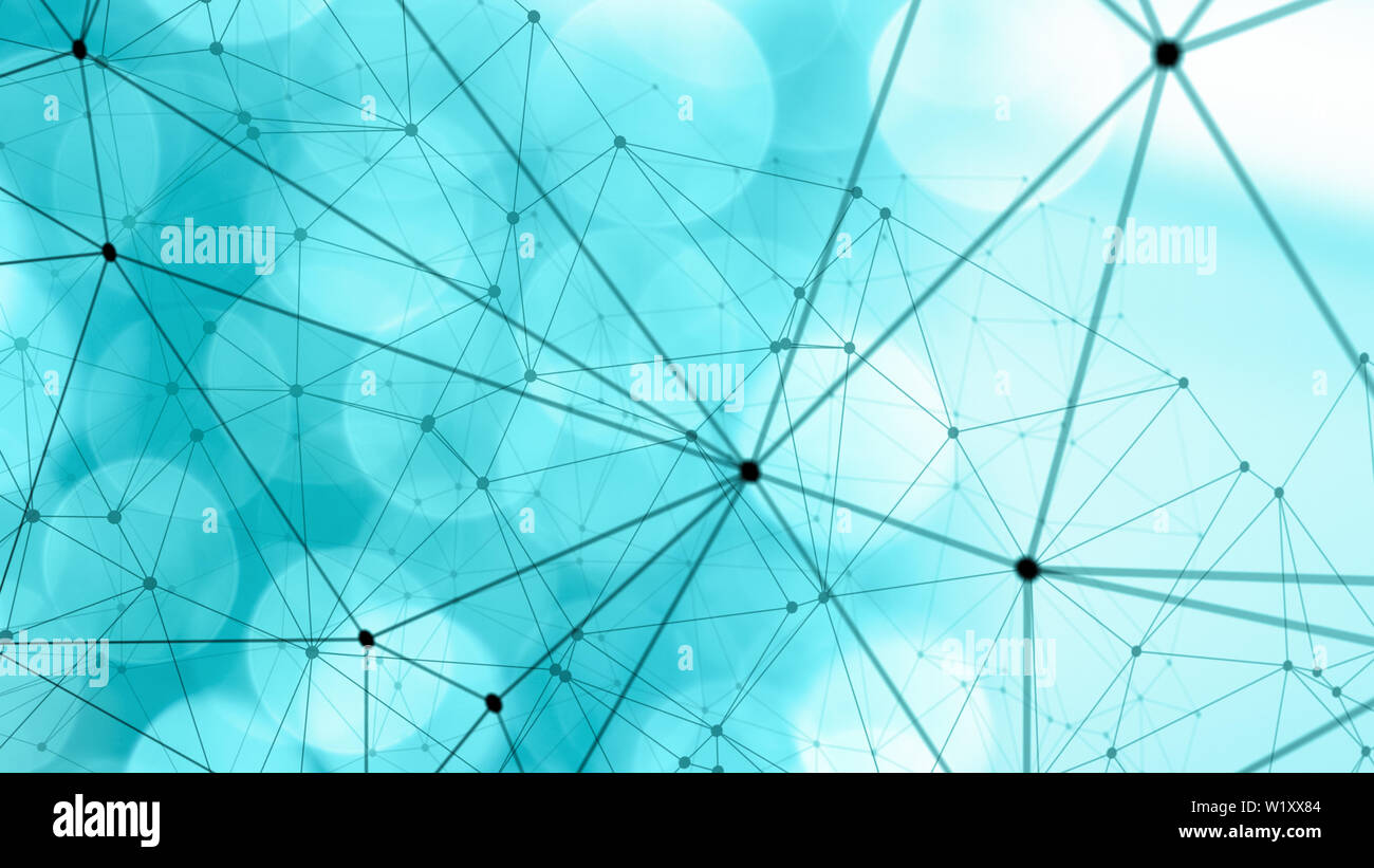 Digital technology polygonal creative graphic connected lines, abstract triangles shapes random size Stock Photo