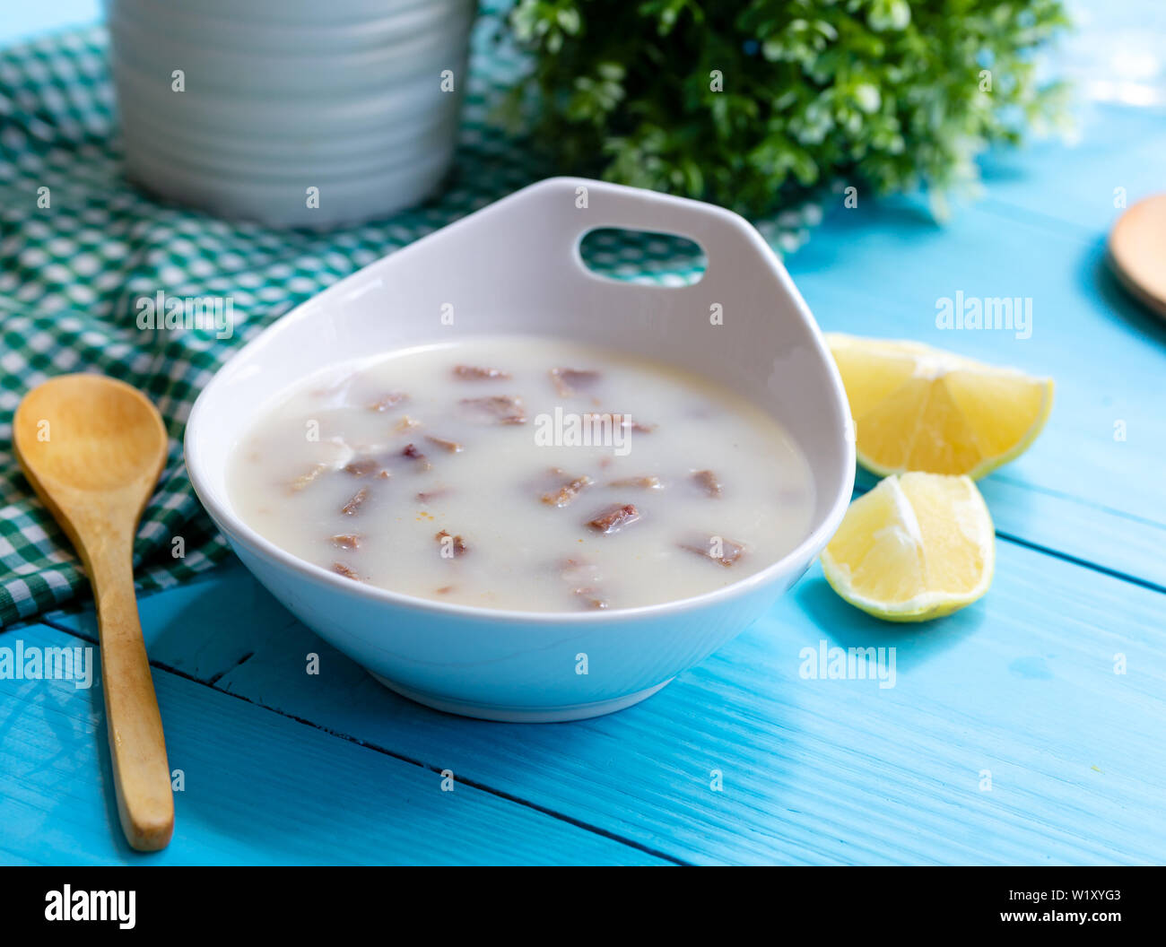 Turkish Meat Soup Kelle Paca Stock Photo