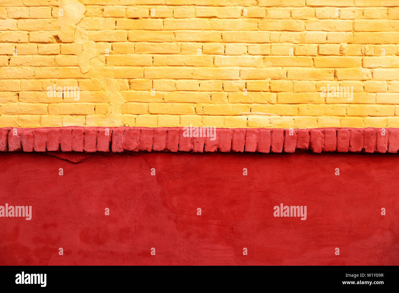 Yellow and red wall, background Stock Photo Alamy