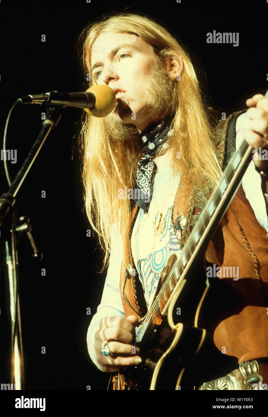 ALLMAN BROTHERS  US rock group with Gregg Allman at The Forum, Inglewood, California, 7 November 1974. Photo: Jeffrey Mayer Stock Photo