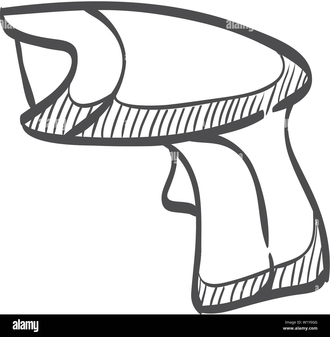 Barcode reader icon in doodle sketch lines. Electronic product identify