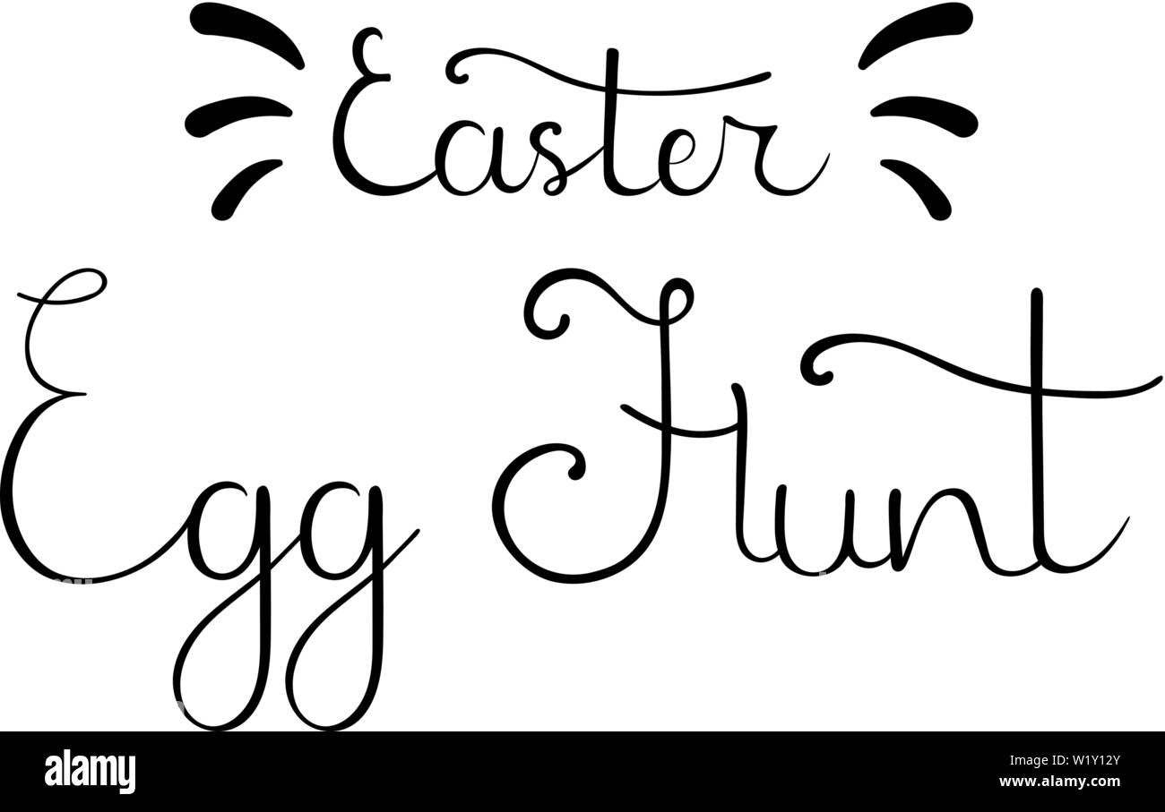 Easter Egg Hunt Hand Drawn Calligraphy Lettering. For Postcard ...
