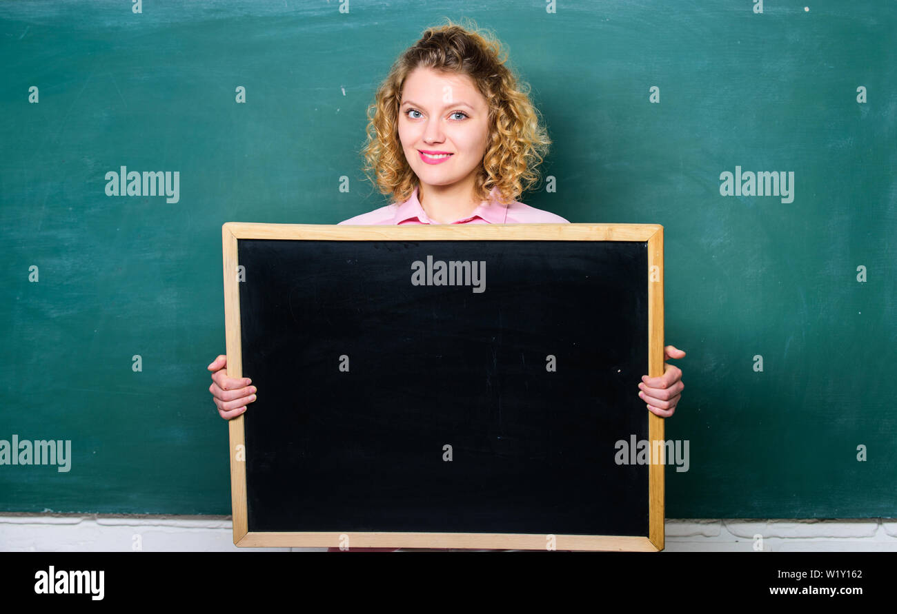 Outstanding education. informations board. announcement concept. place to write task. happy