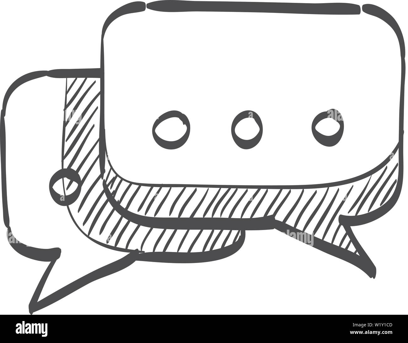 Chat Sign Icon In Doodle Sketch Lines Communication Conversation Social Business Media Global Stock Vector Image Art Alamy