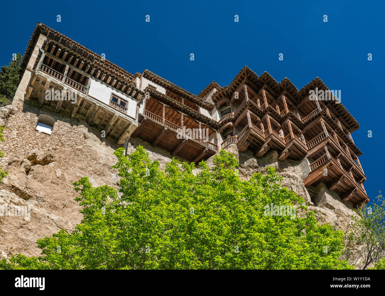 Casas Colgados (Hanging Houses), 15th century, over Huecar River Gorge in Cuenca, Castile-La Mancha, Spain Stock Photo