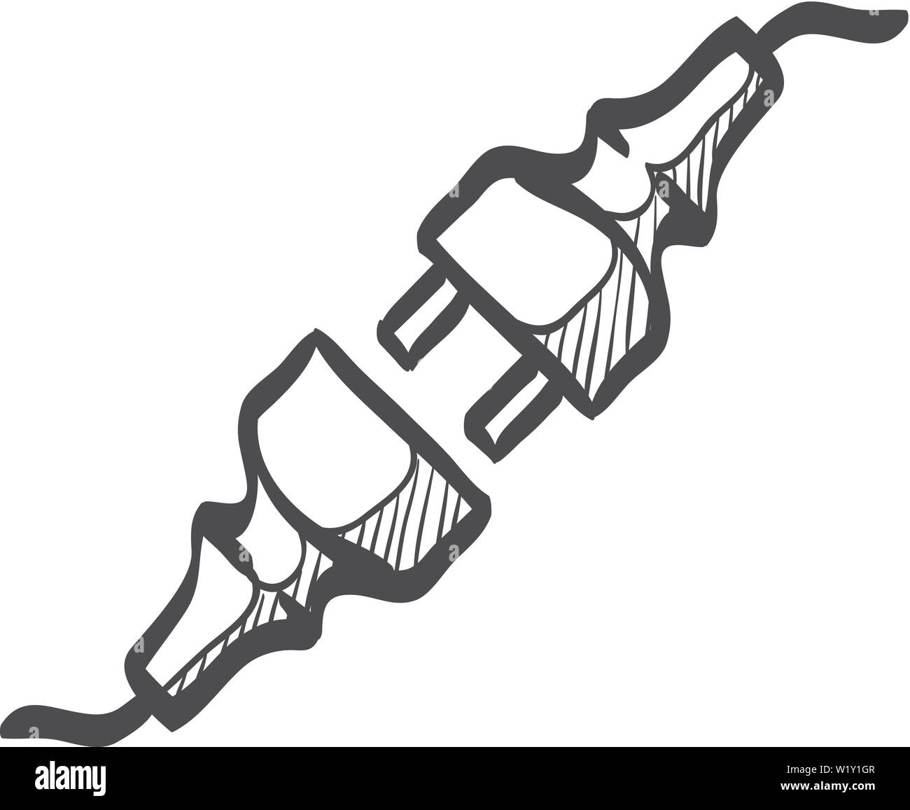 Electric plug icon in doodle sketch lines. Electricity connection household  appliance cord Stock Vector Image & Art - Alamy