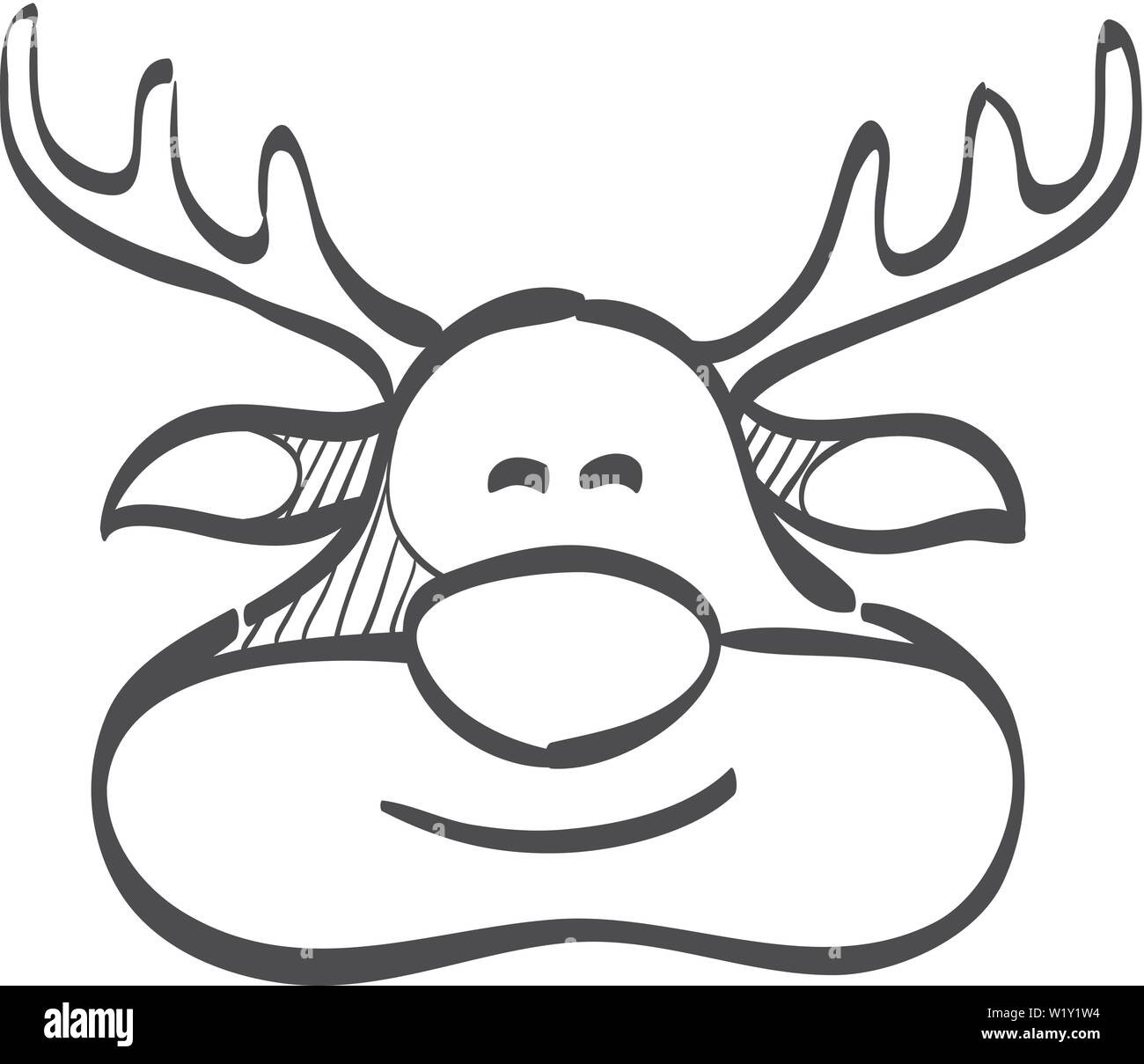 rudolph clip art black and white