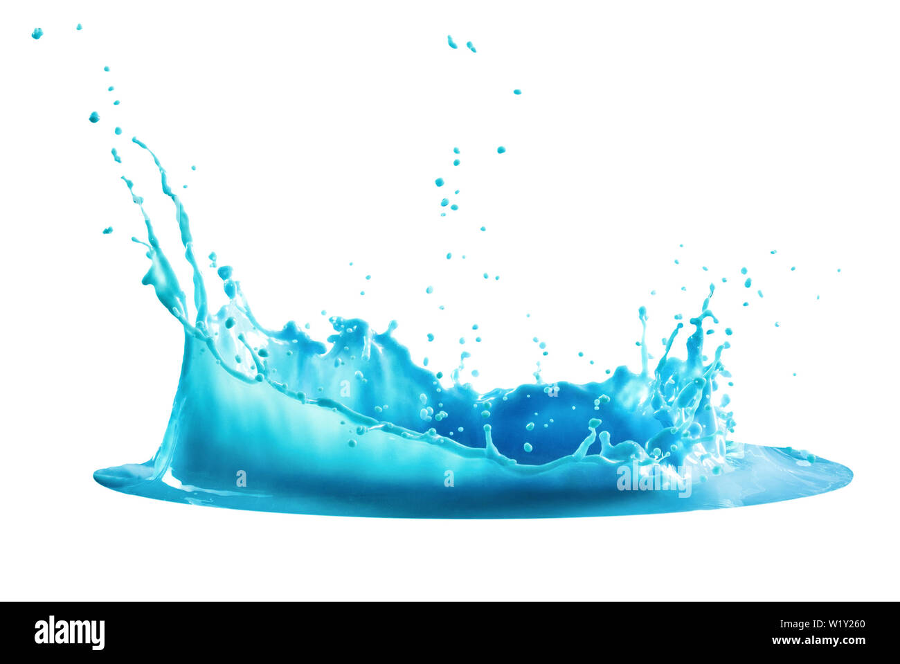 light blue paint is sprayed isolated on a white background Stock Photo ...
