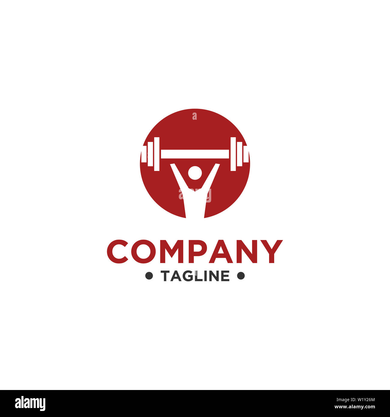 Fitness Logo Symbol Of Sport Barbel Health Illustration Of