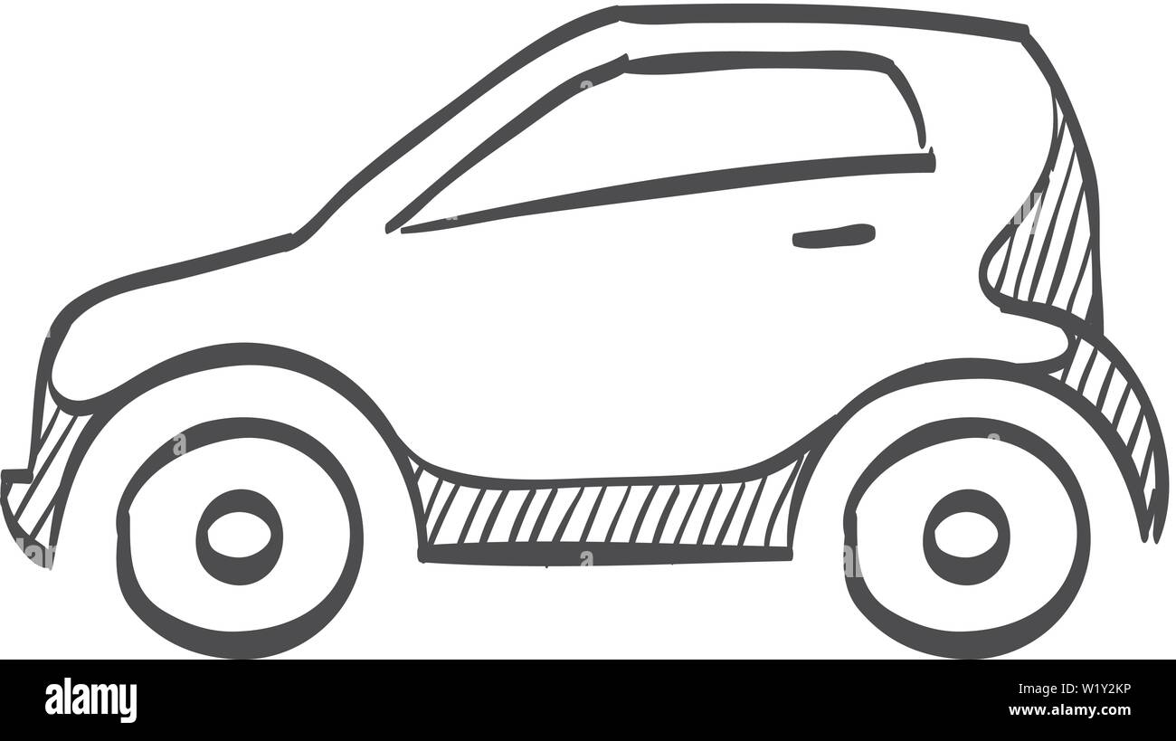 Small car coloring page – Line art illustrations