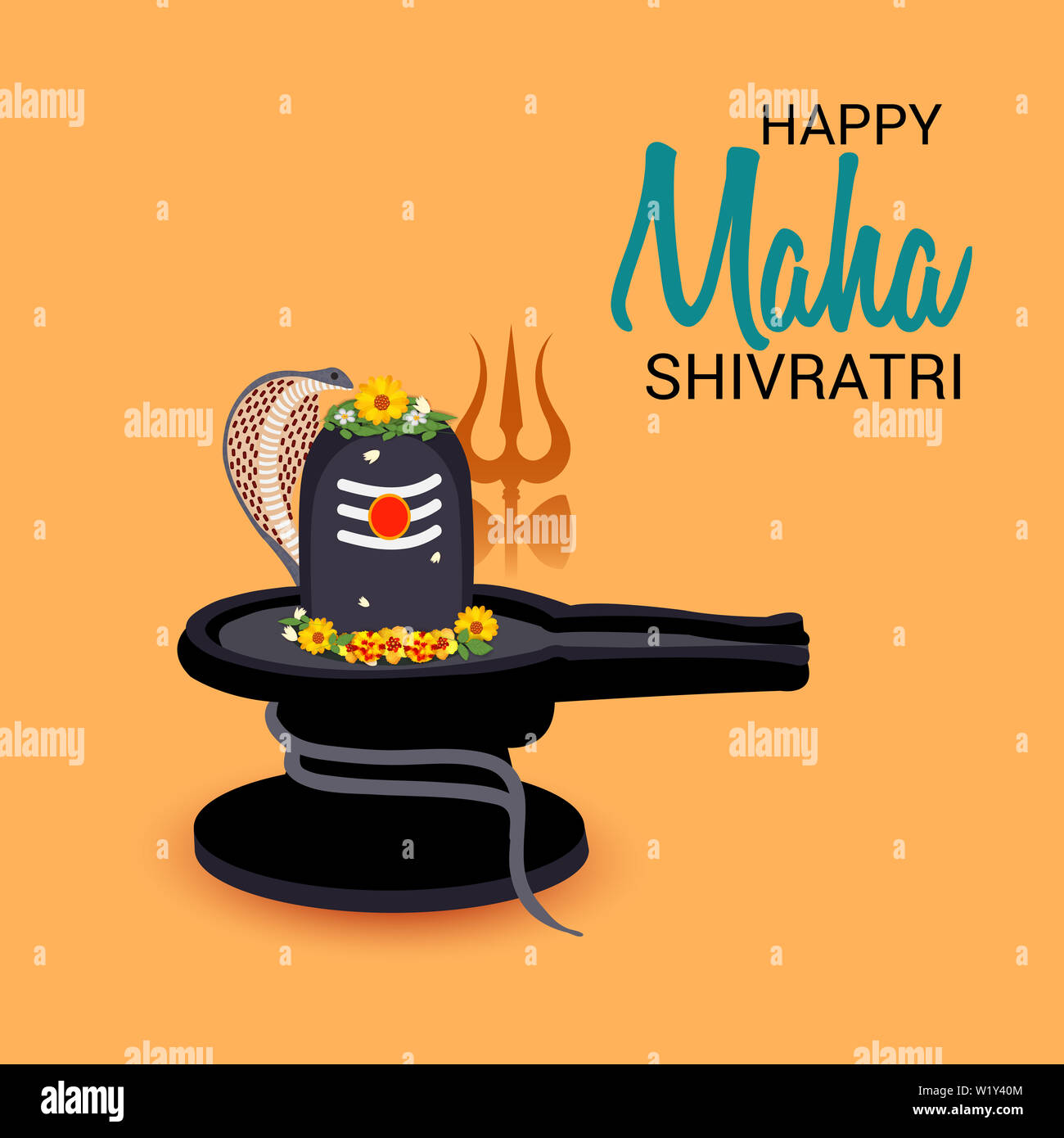Vector Illustration Of a Background for Happy Maha Shivratri Greeting Card  Design Stock Photo - Alamy