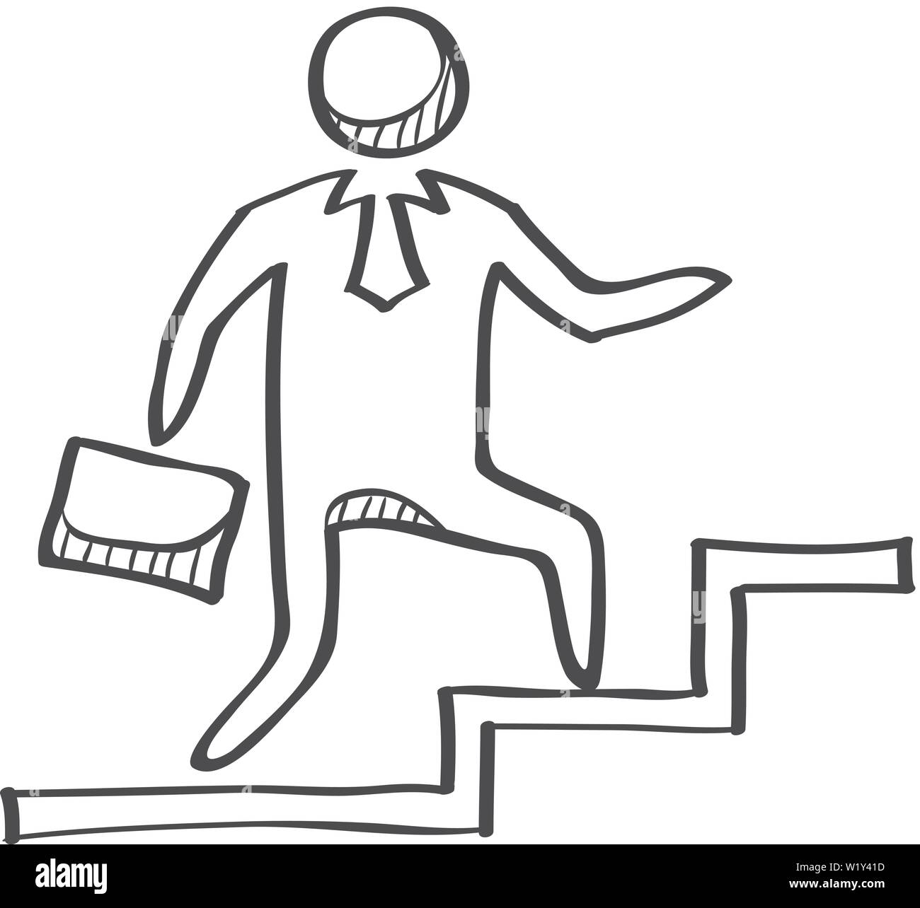 Businessman walking up stairs drawn hi-res stock photography and images ...