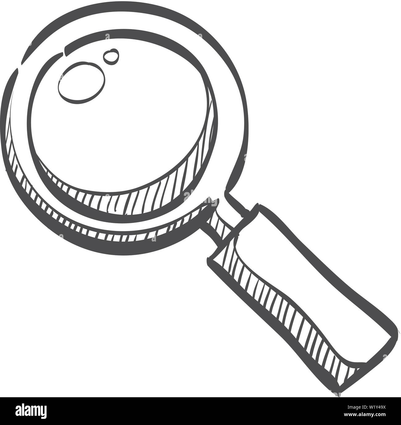 Magnifier icon in doodle sketch lines. Zoom explore find locate Stock  Vector Image & Art - Alamy
