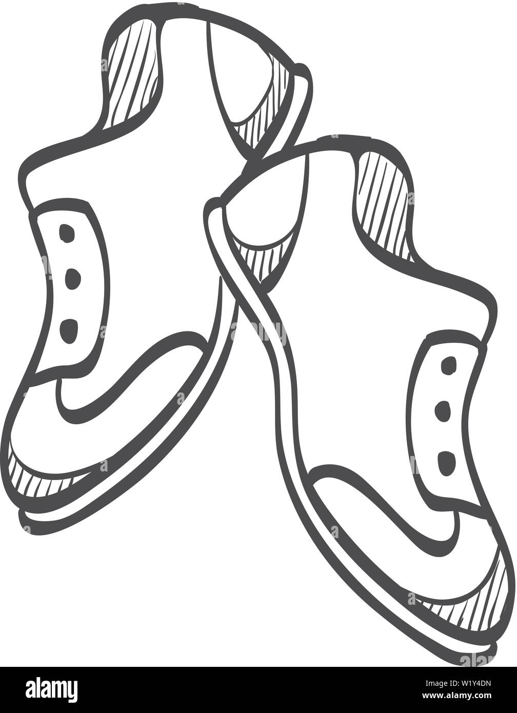 Shoes icon in doodle sketch lines. Sneakers foot sport Stock Vector ...