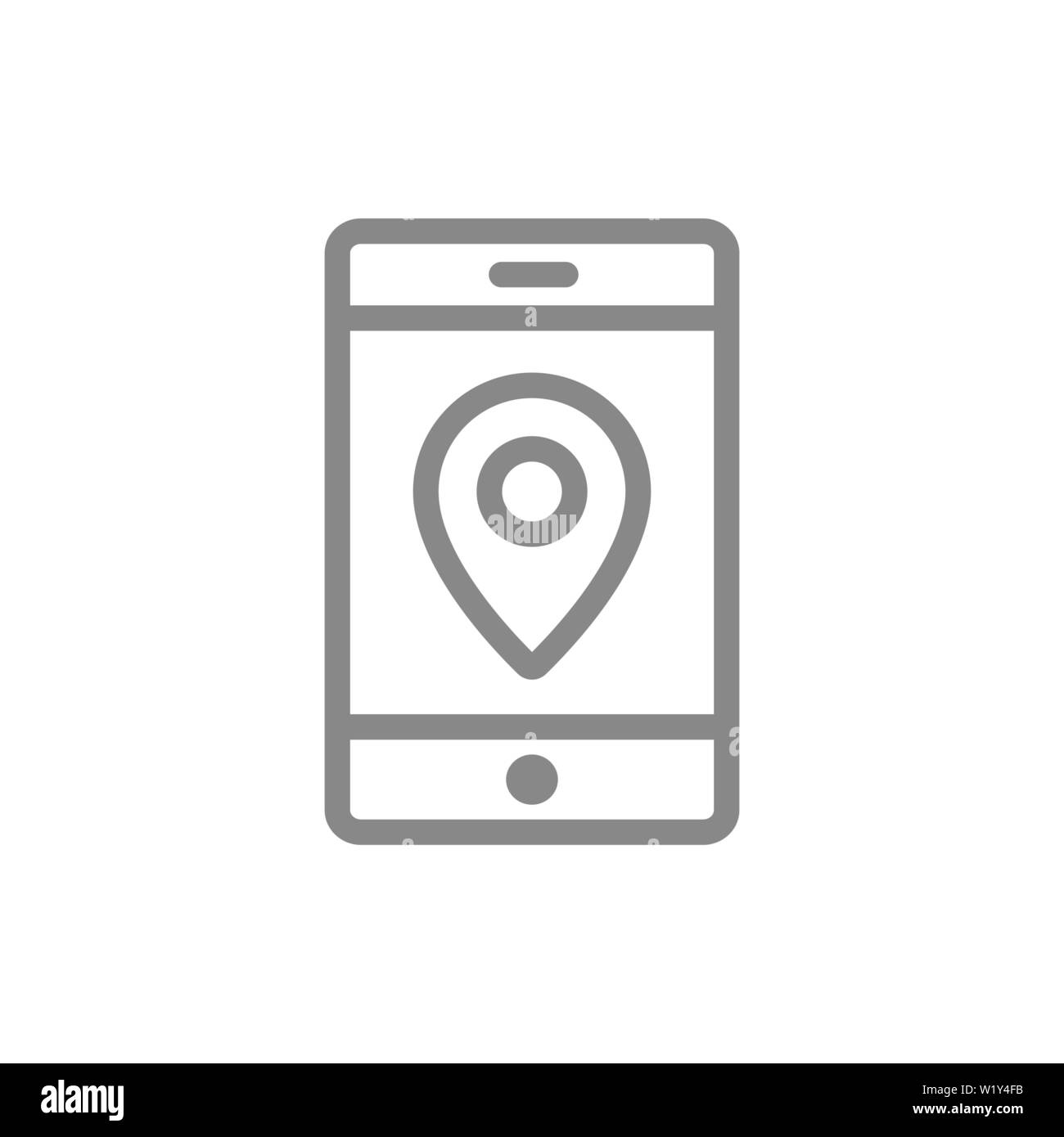 Location pin with phone line icon. Mobile navigation symbol and sign Stock Vector Image & Art