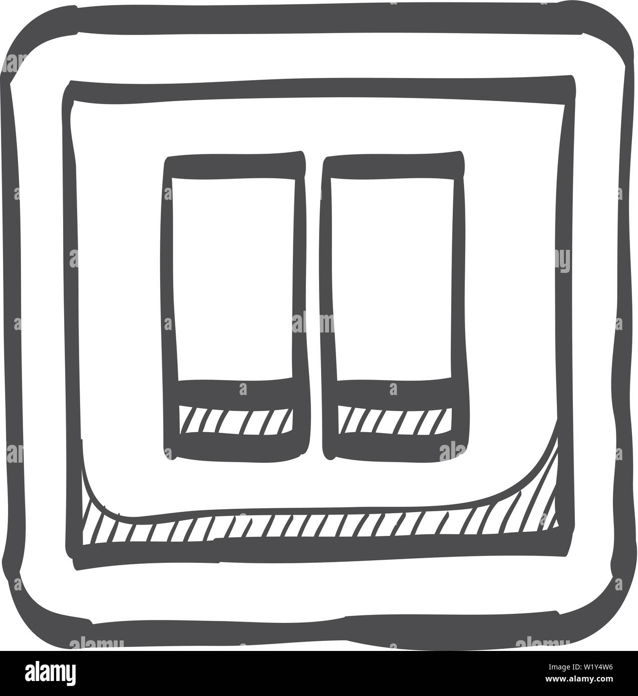 Electric switch icon in doodle sketch lines Stock Vector Image & Art