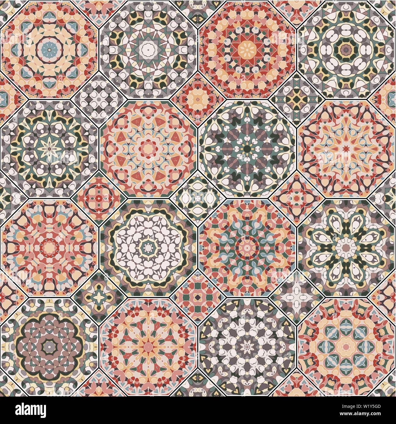 Set Of Vector Seamless Arabic Patterns Collection Of Octagonal And Square Ornaments Decorative And Design Elements For Textile Book Covers Manufac Stock Vector Image Art Alamy