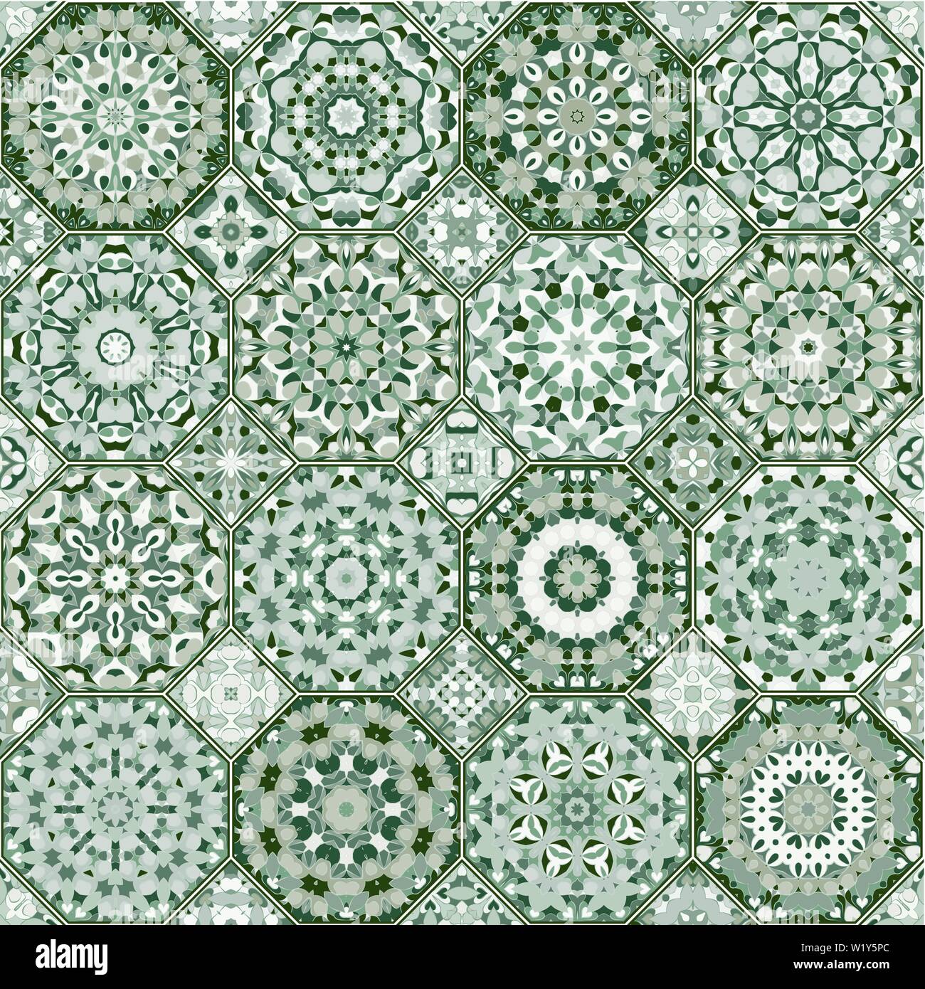 Octagonal Motif Vector set of octagonal and square ornaments. Decorative and design ...