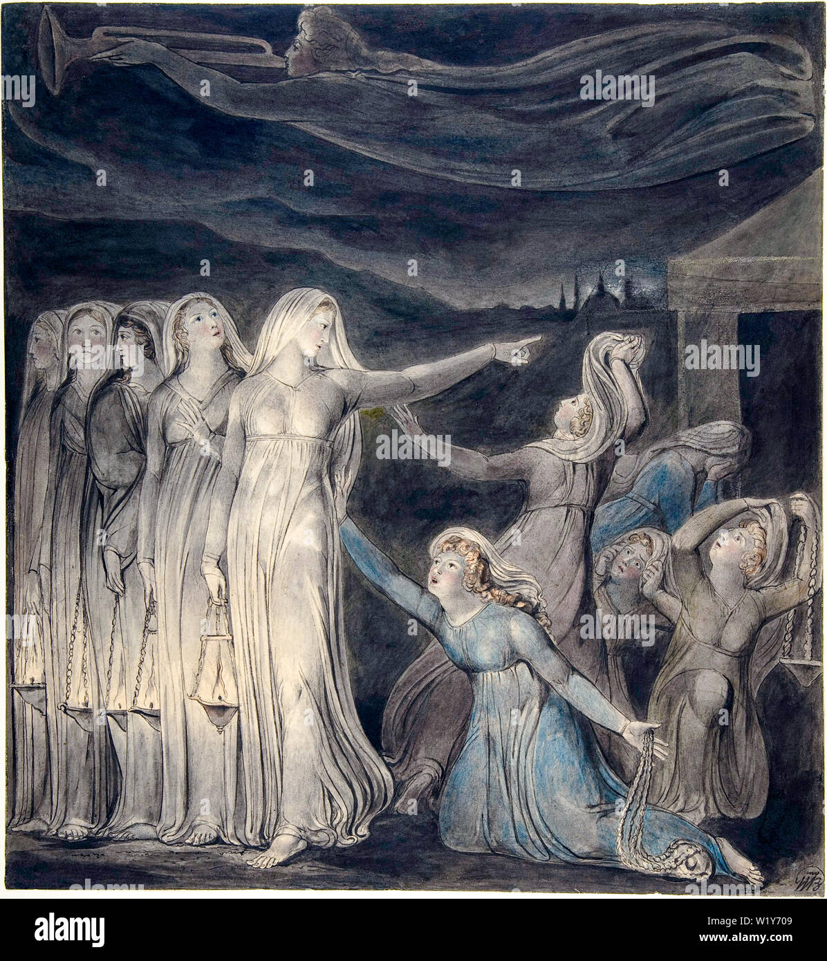 William blake the parable of the wise and foolish virgins painting