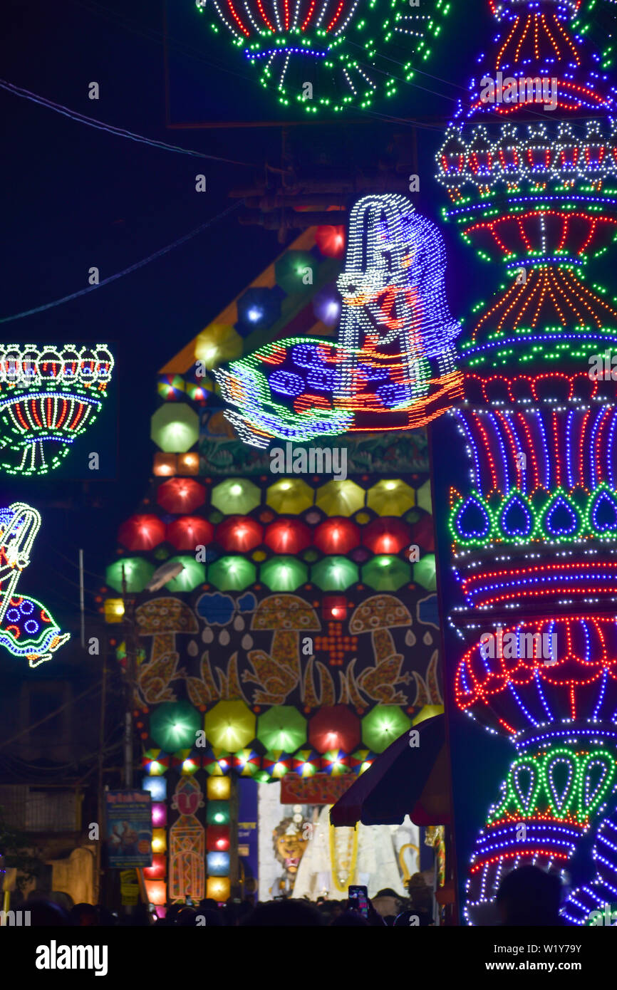 Chandannagar, West Bengal, India November 2018 Spectacular colourful