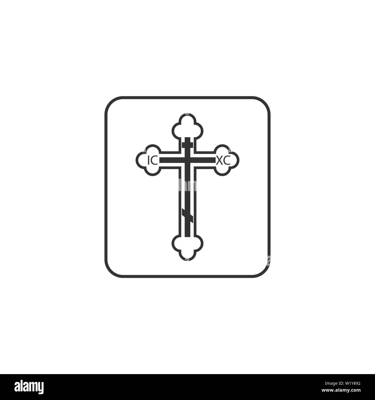 Vector illustration, flat design. Religion christian cross icon Stock ...