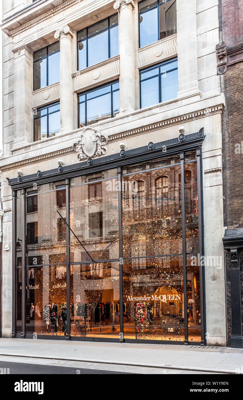 Alexander McQUEEN fashion store, 27 Old Bond St, Mayfair, London W1S 4QE, England, UK. Stock Photo