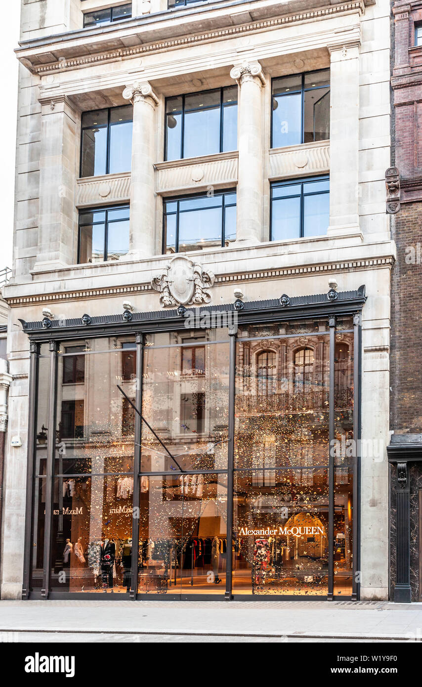Alexander McQUEEN fashion store, 27 Old Bond St, Mayfair, London W1S 4QE, England, UK. Stock Photo