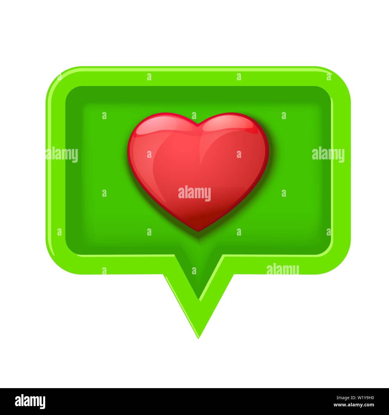 3D icon speech bubble with heart Stock Vector Image & Art - Alamy