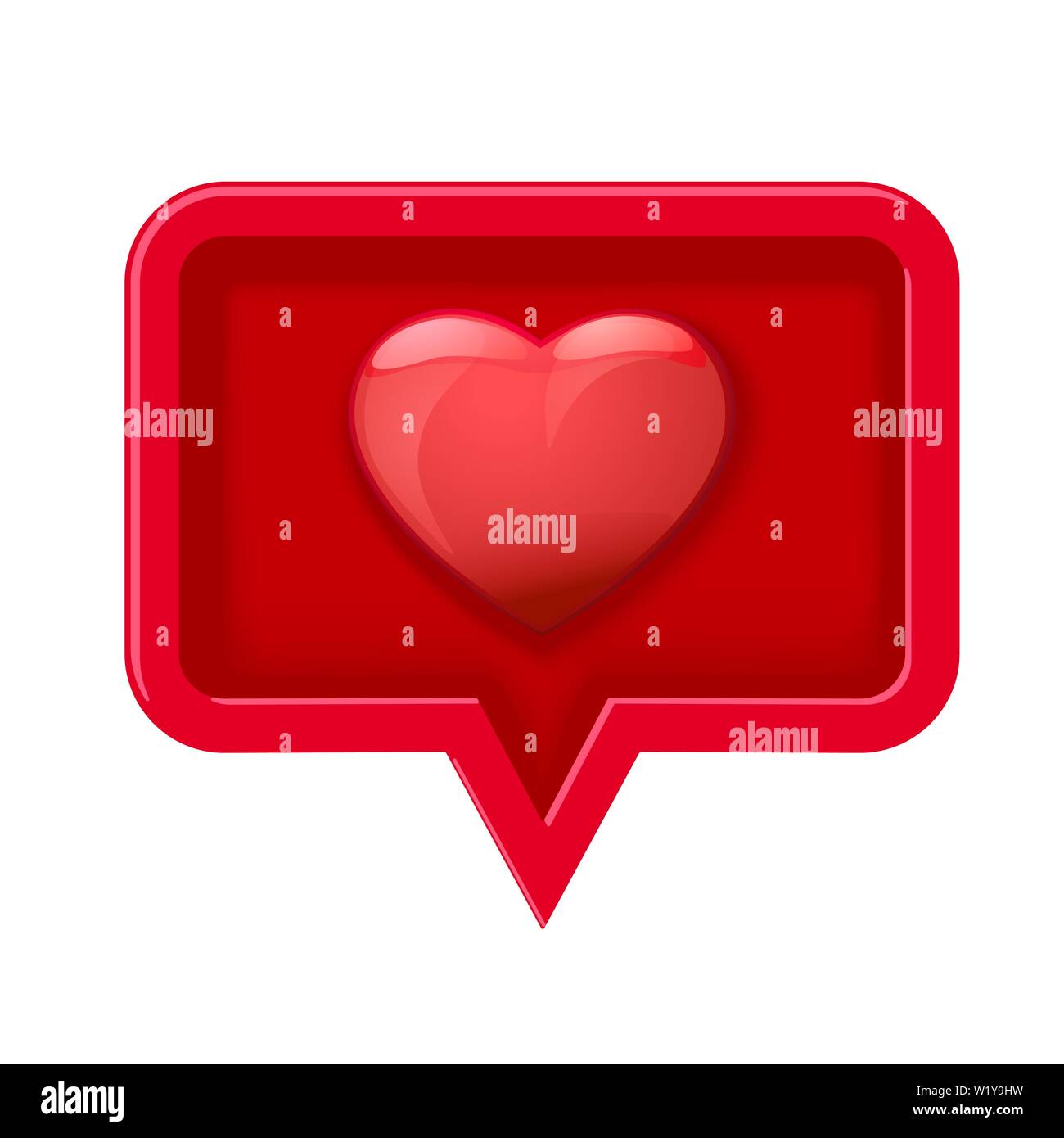 3D icon speech bubble with heart Stock Vector Image & Art - Alamy