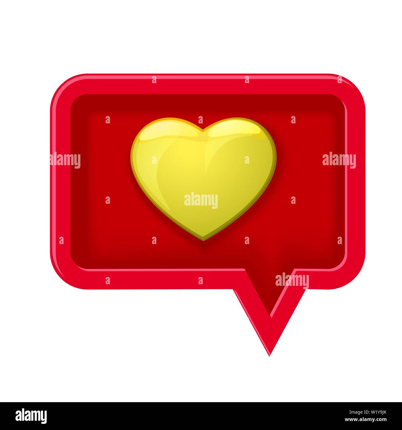 3D icon speech bubble with heart Stock Vector Image & Art - Alamy