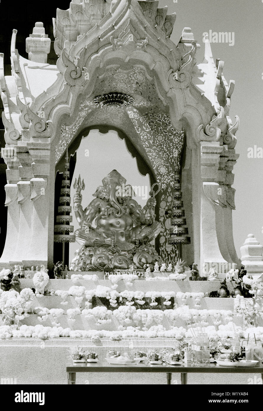 Ganesh Shrine in Bangkok in Thailand in Southeast Asia Far East. Stock Photo
