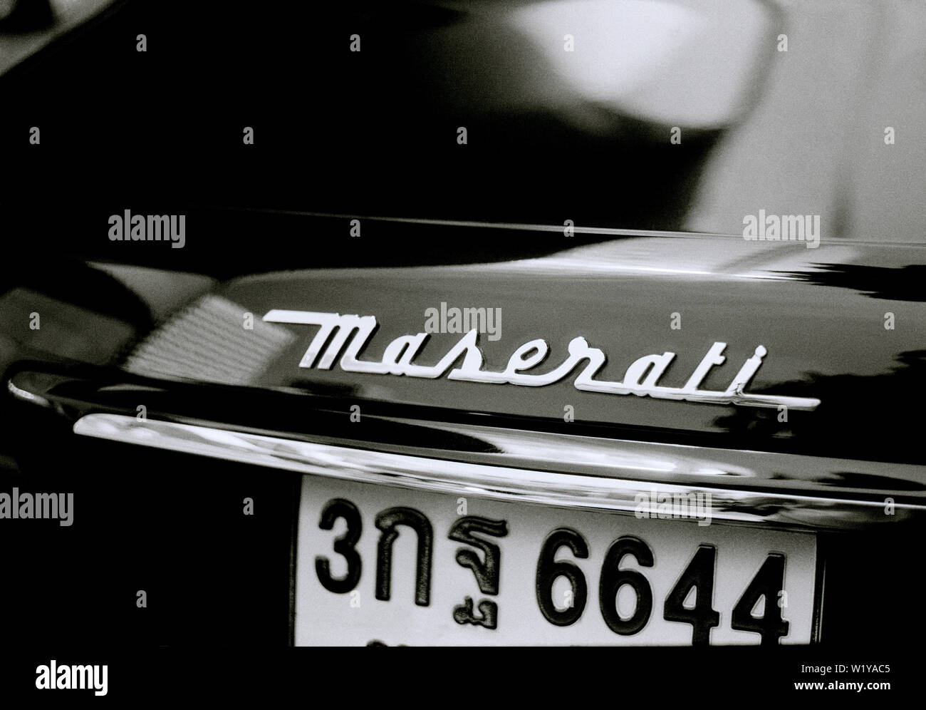 Maserati car in Sukhumvit in Bangkok in Thailand in Southeast Asia Far East. Stock Photo