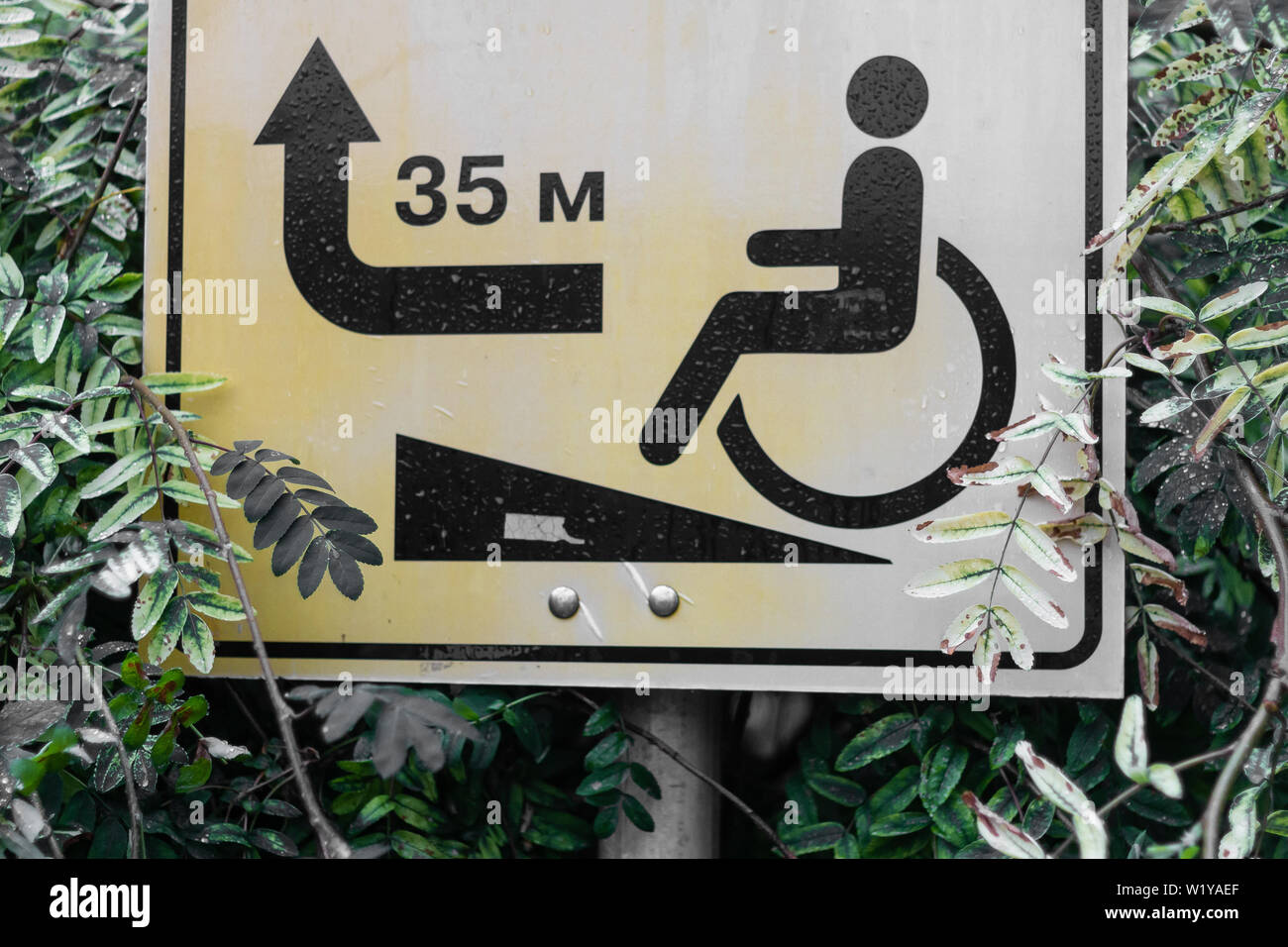 sign disabled direction icon help handicap Stock Photo - Alamy