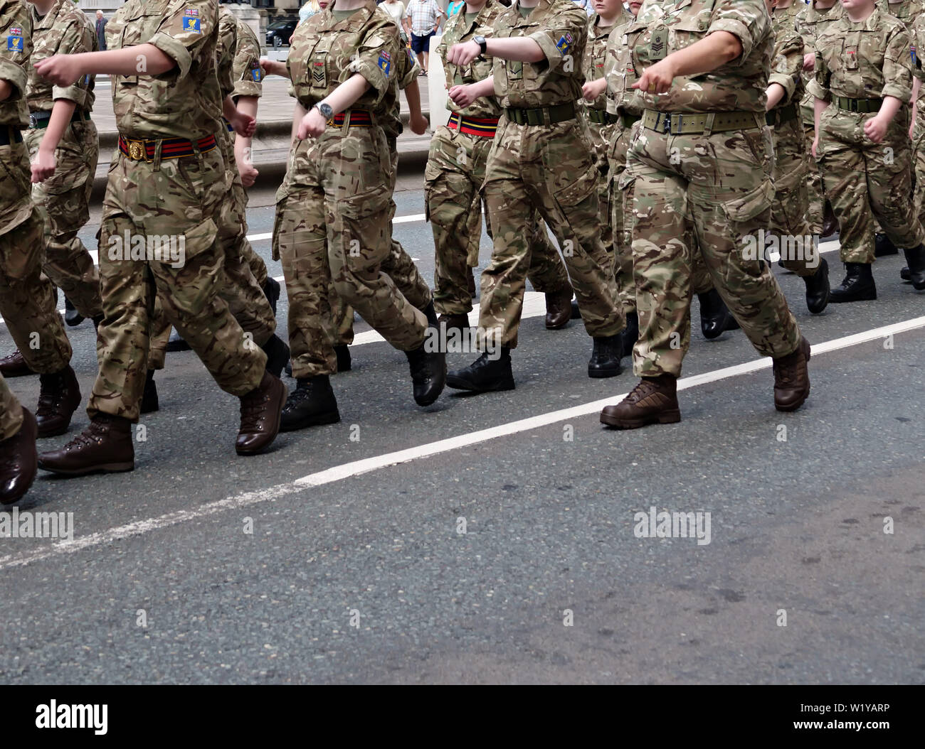 British Armed Forces Marching On Parade For Armed Forces Day In Liverpool Uk Stock Photo Alamy https www alamy com british armed forces marching on parade for armed forces day in liverpool uk image259371386 html