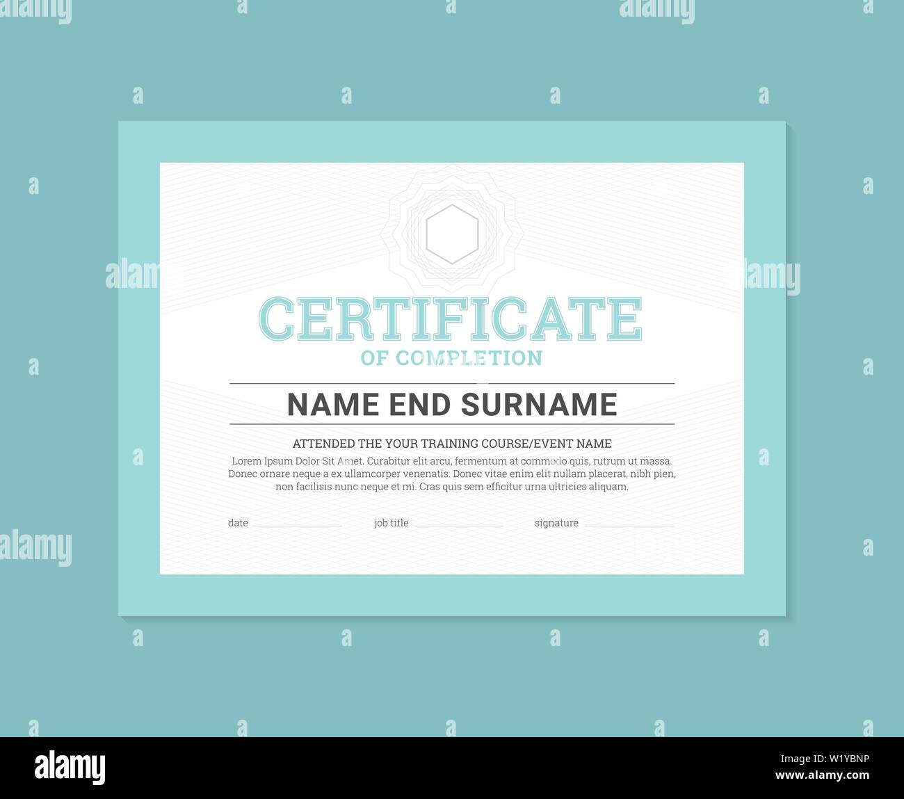Certificate of Completion. Business document templates. Vector. Stock Vector