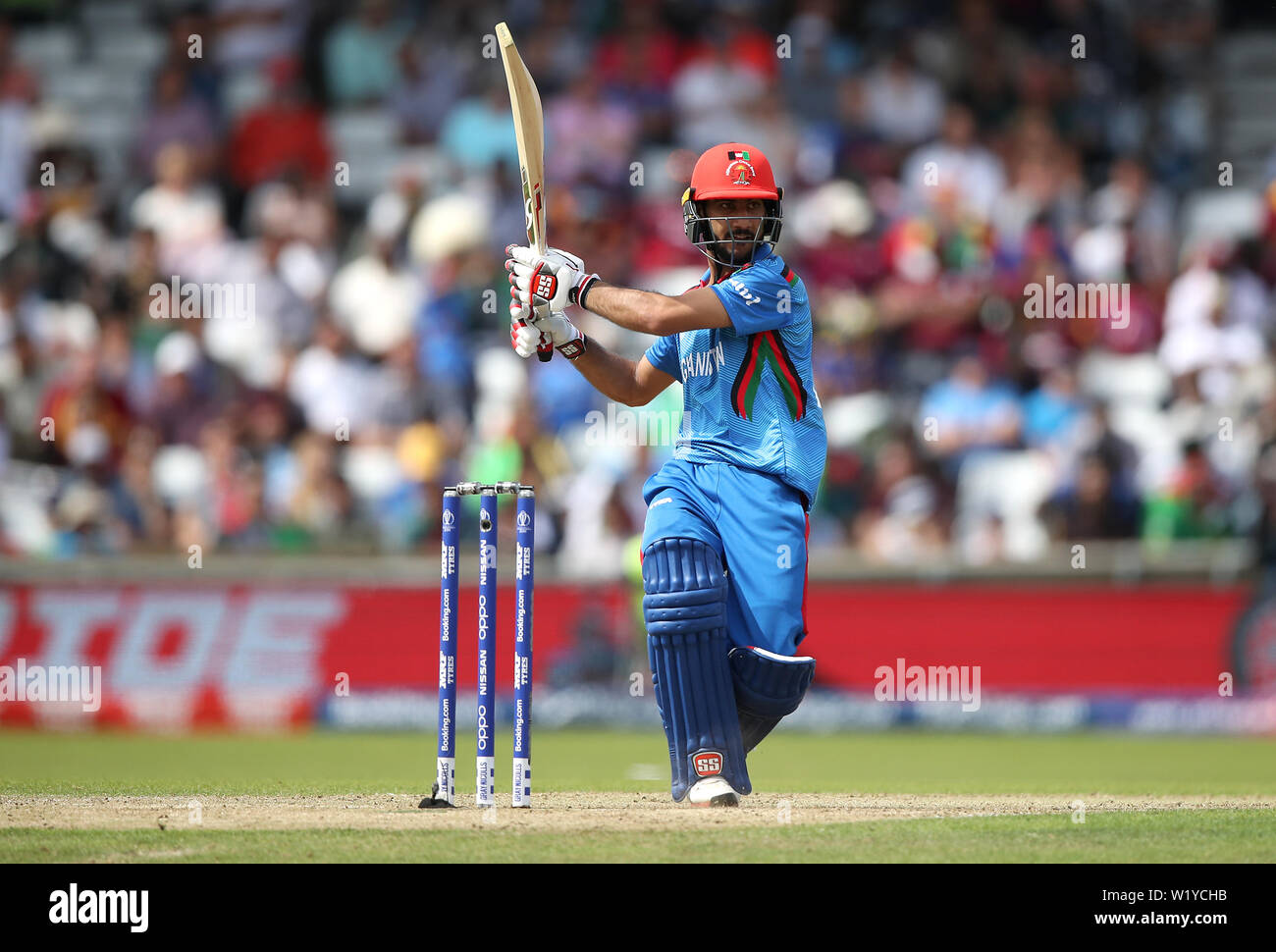Afghanistan's Ikram Alikhil in action during the ICC Cricket World Cup group stage match at Headingley, Leeds. Stock Photo