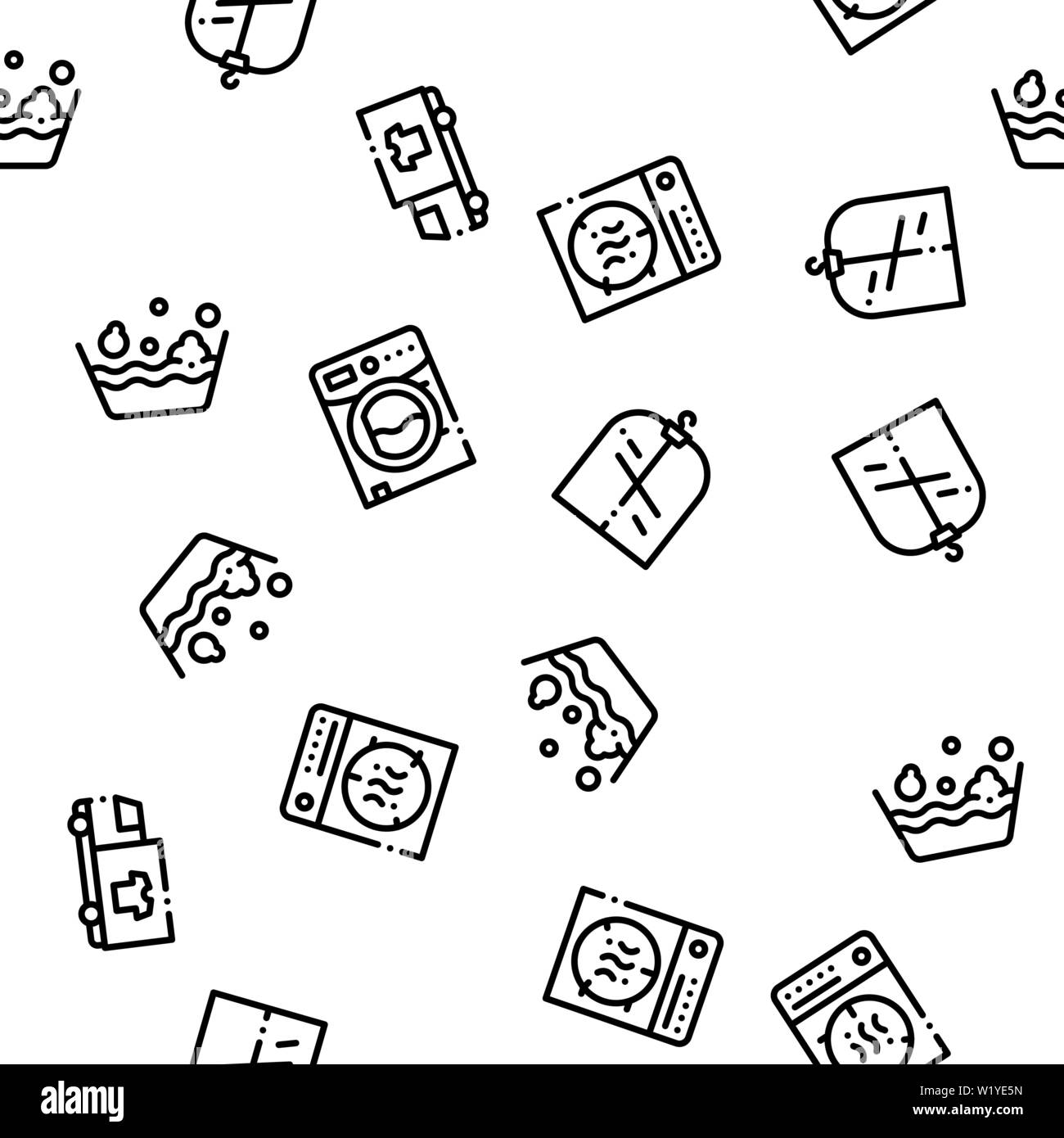 Laundry Service Vector Seamless Pattern Stock Vector