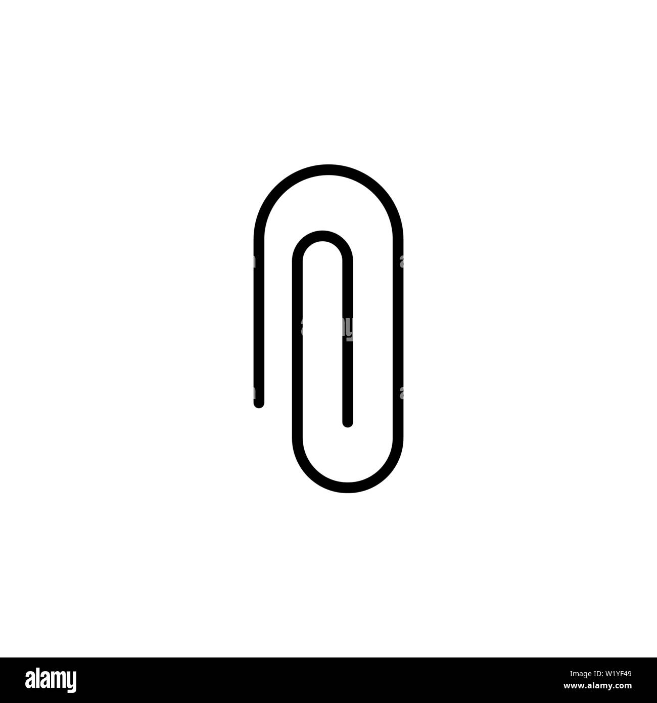 Paper clip icon. Outline simple style. Vector illustration for design